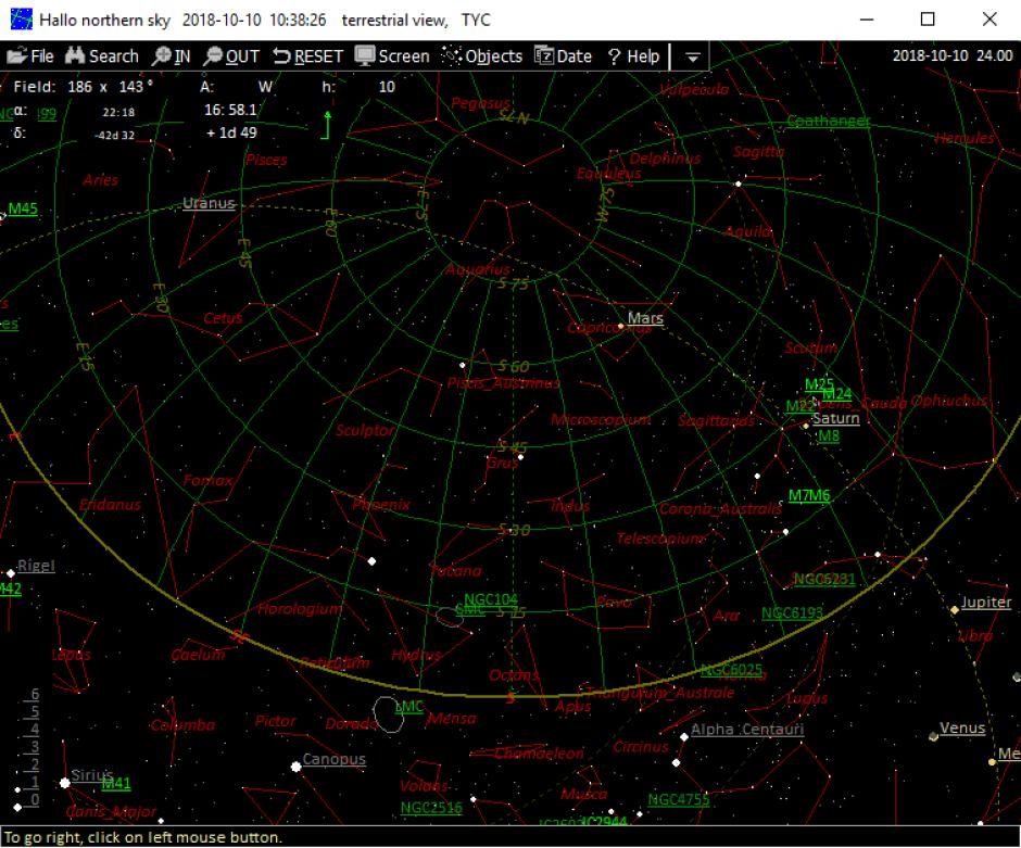 Hallo northern sky main screen