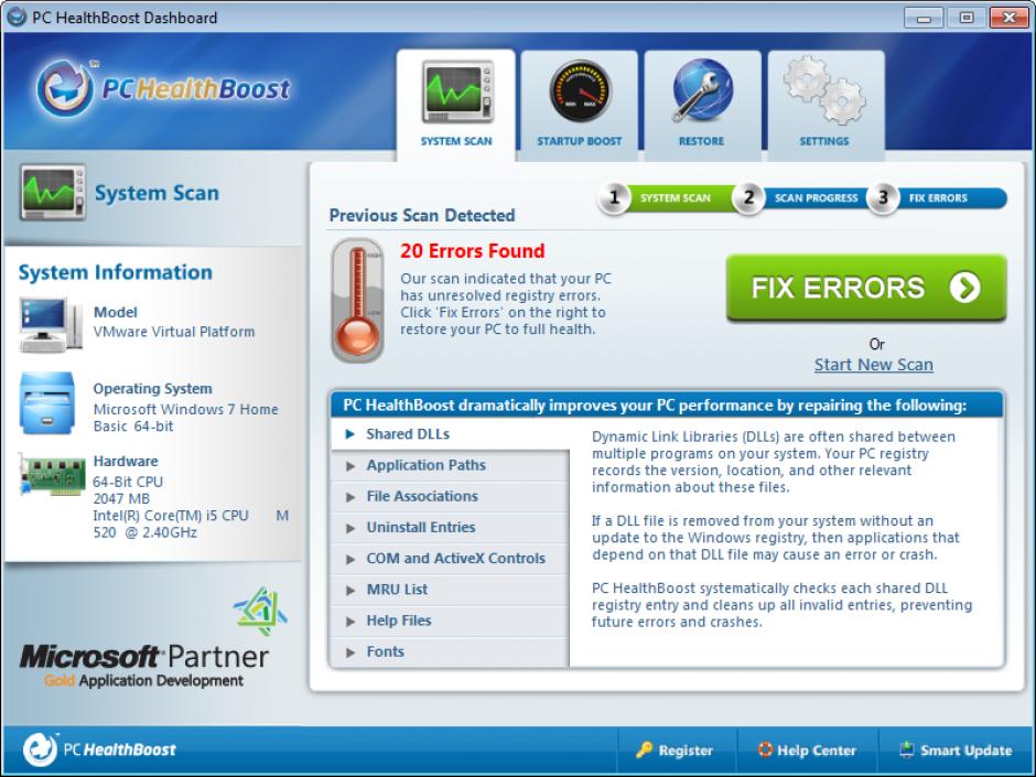 screenshot of program