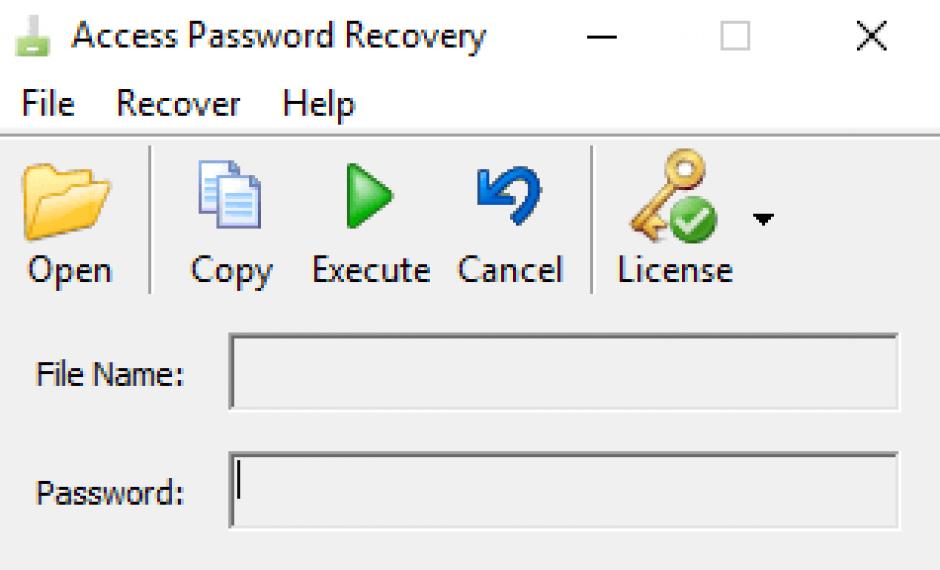 Access Password Recovery main screen