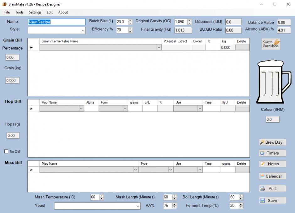 BrewMate main screen