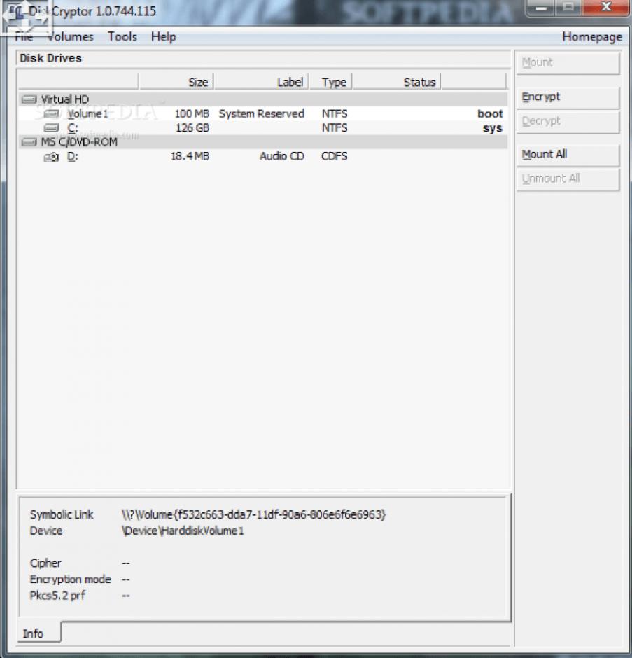 screenshot of program