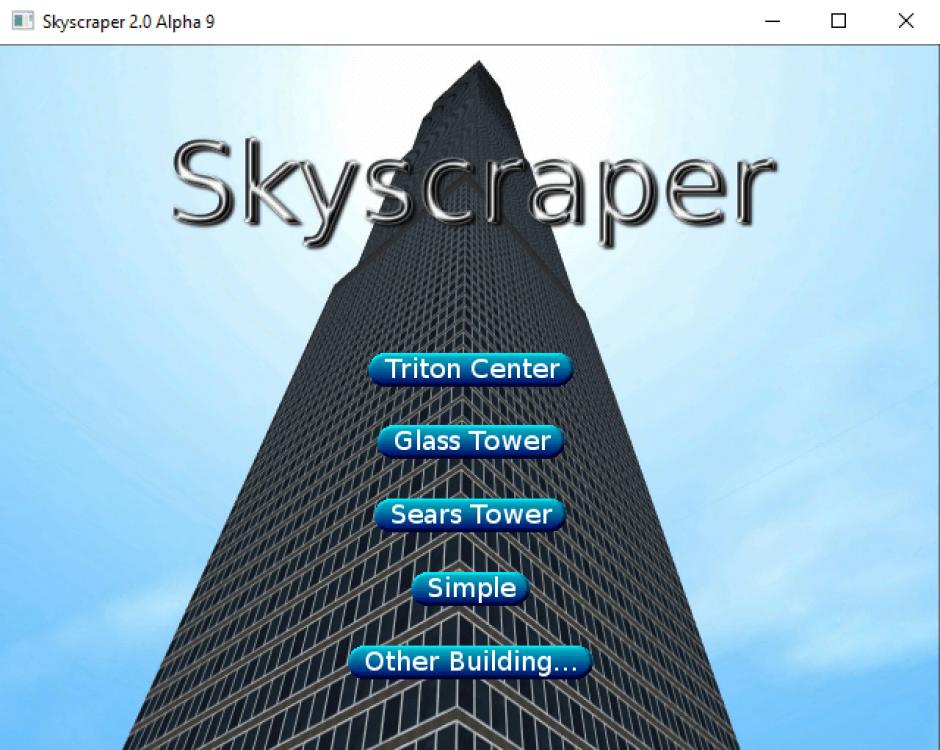 Skyscraper main screen