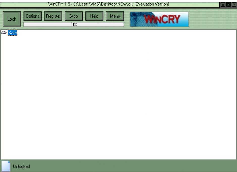 Wincry main screen