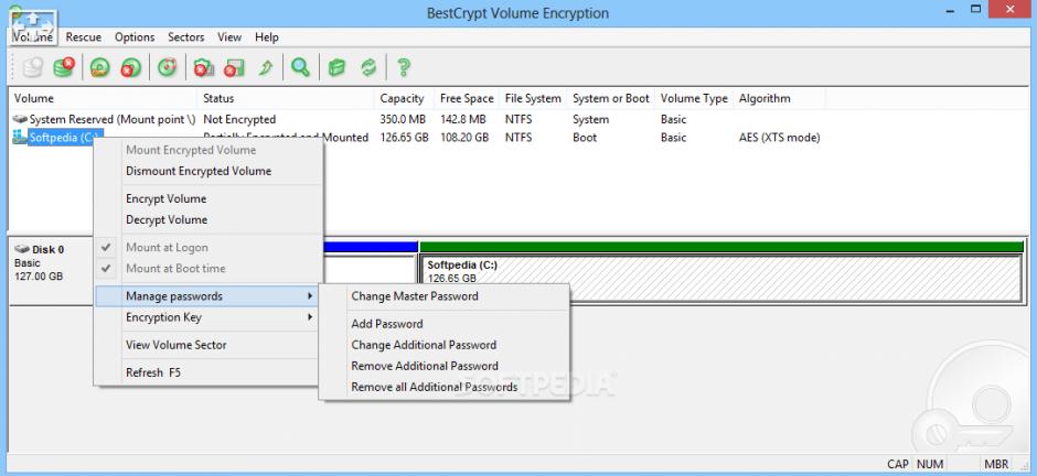 Best Crypt Volume Encryption main screen