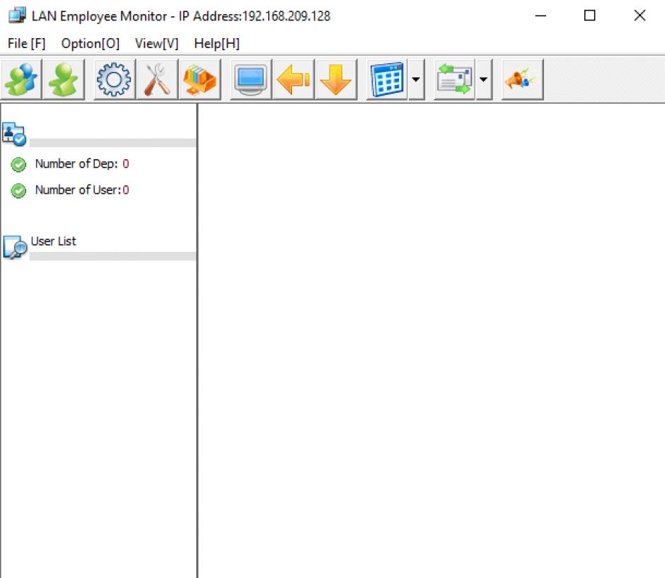 LAN Employee Monitor main screen