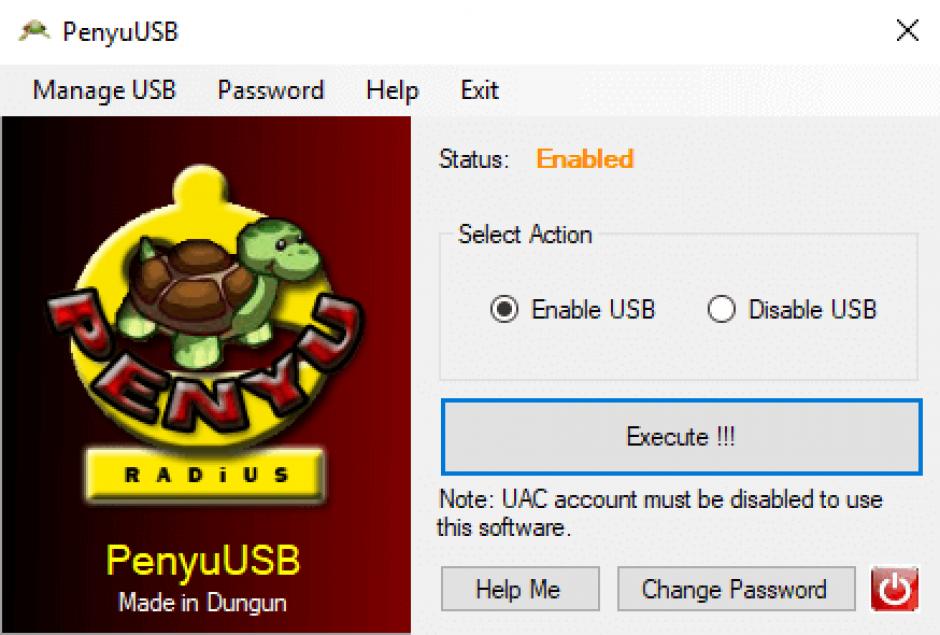 PenyuUSB main screen