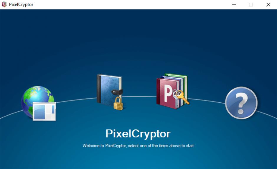 PixelCryptor main screen