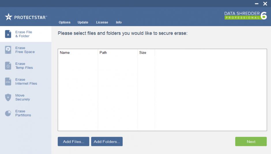 ProtectStar Data Shredder Professional main screen