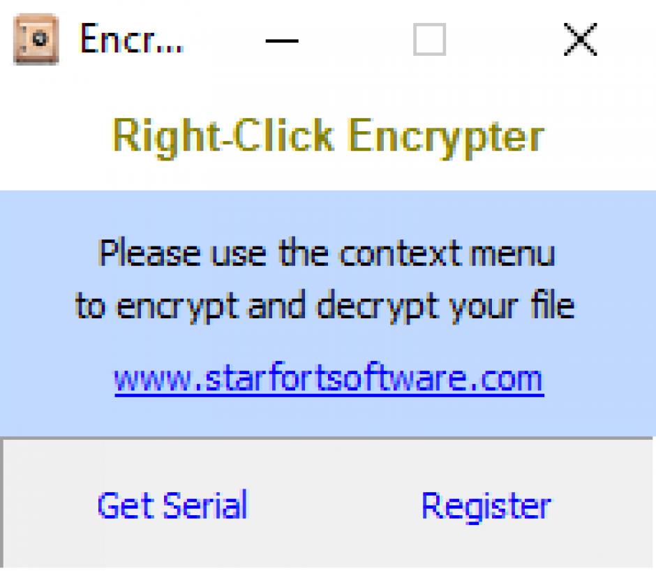 Right-Click Encrypter main screen