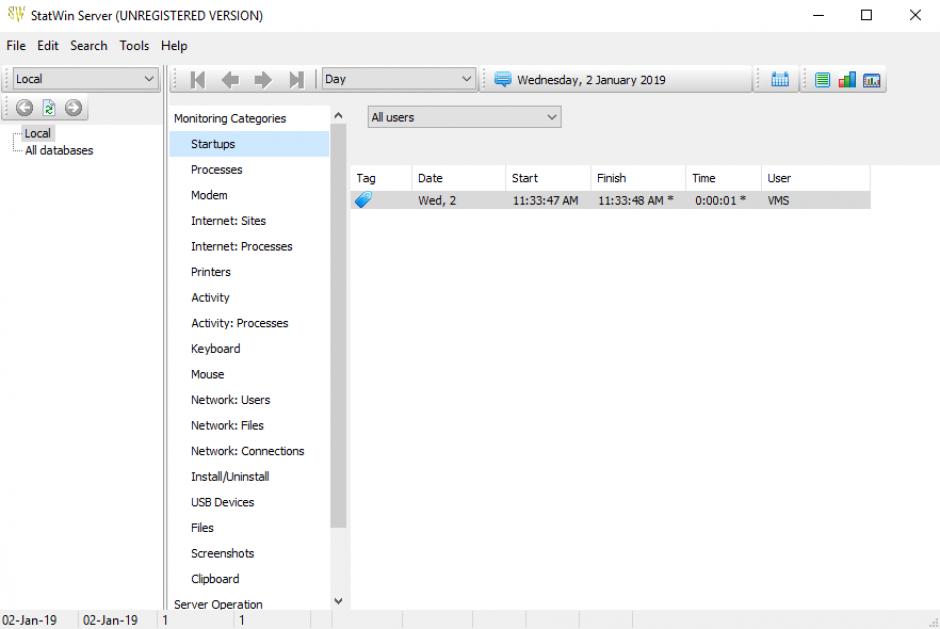 StatWin Server Enterprise main screen