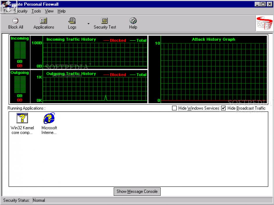 Sygate Personal Firewall main screen