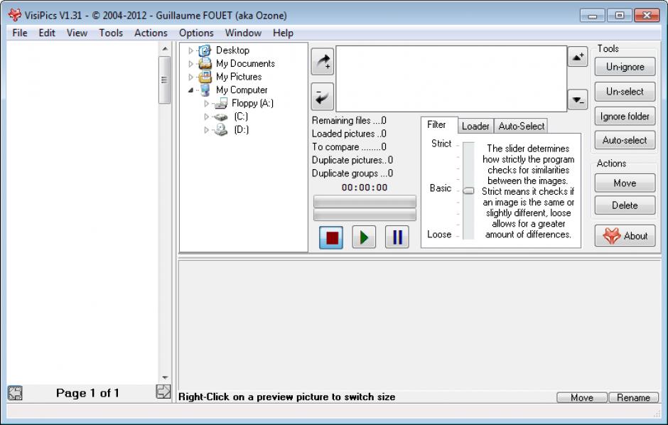 screenshot of program