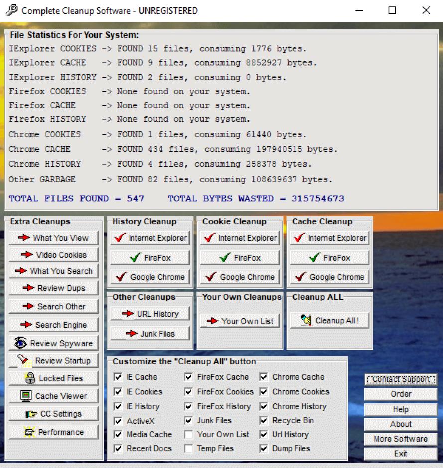 screenshot of program