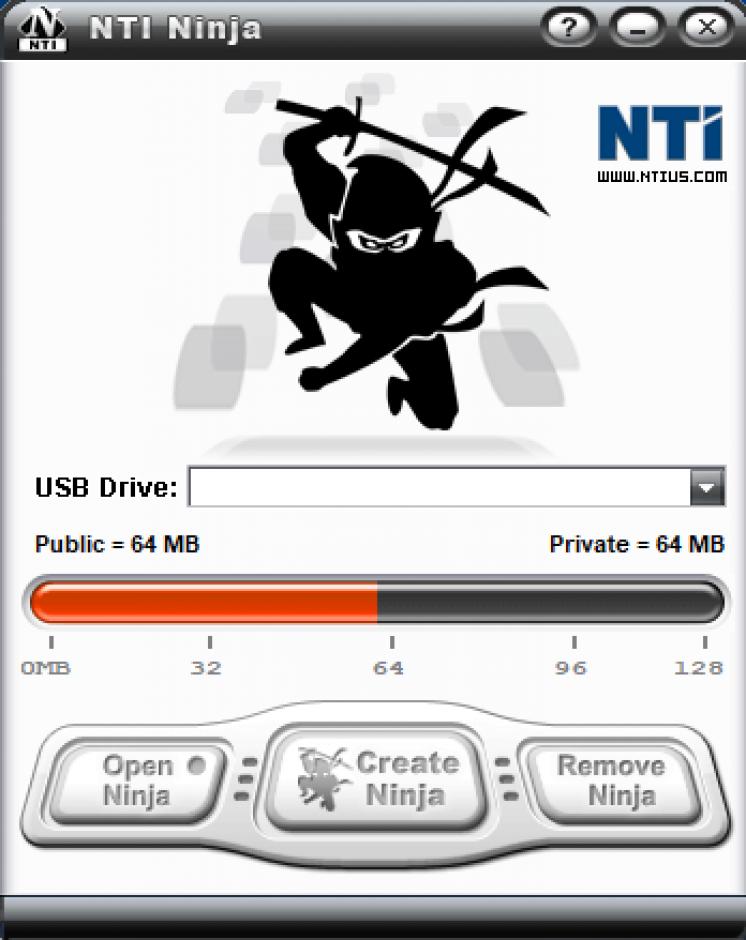 NTI Ninja main screen