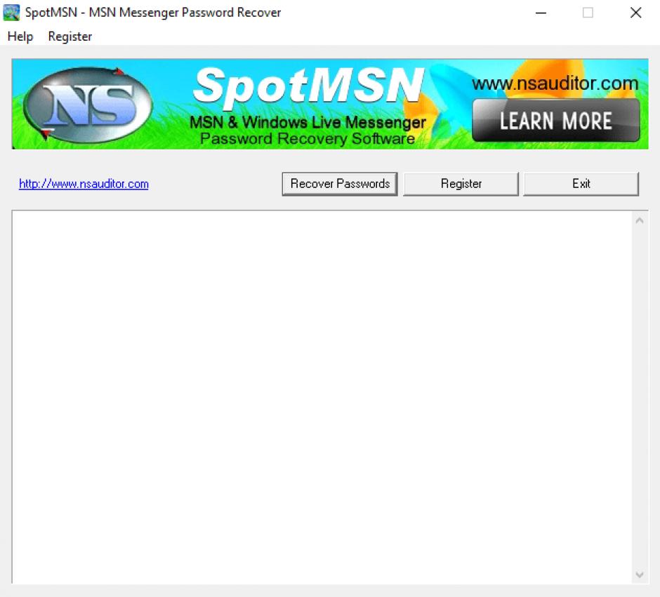 SpotMSN main screen