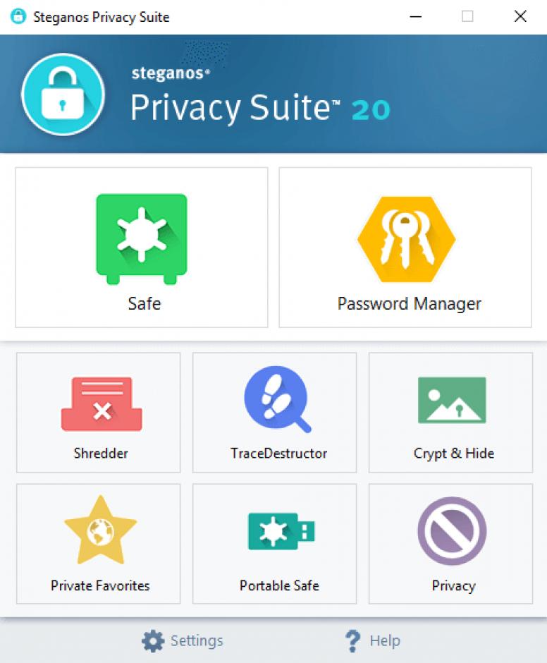 Steganos Privacy Suite main screen