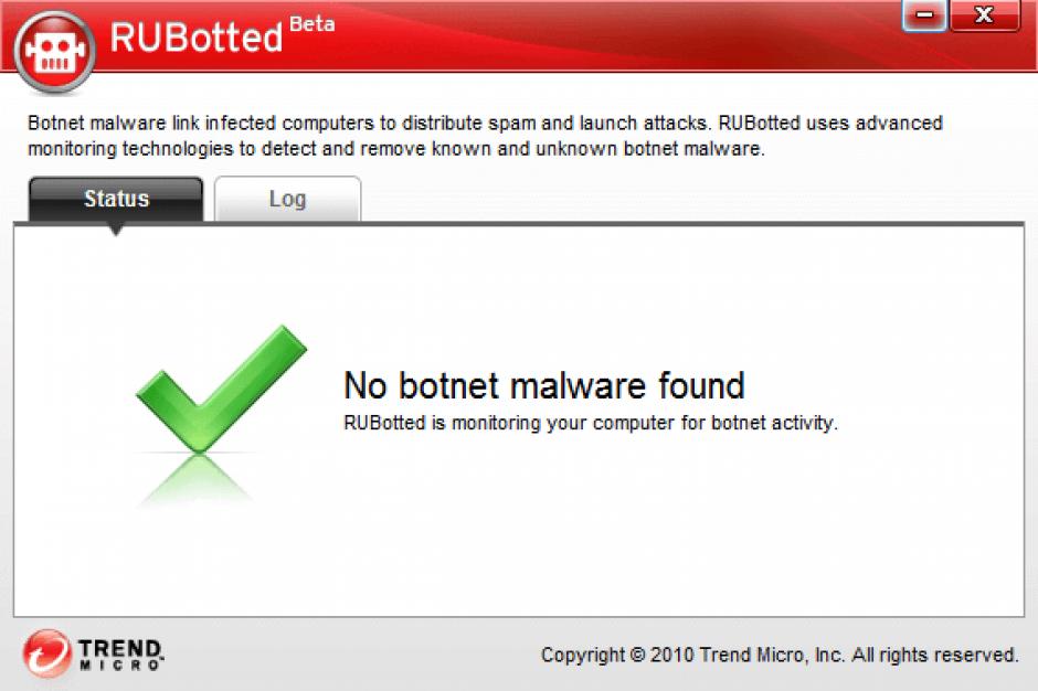 Trend Micro RUBotted main screen