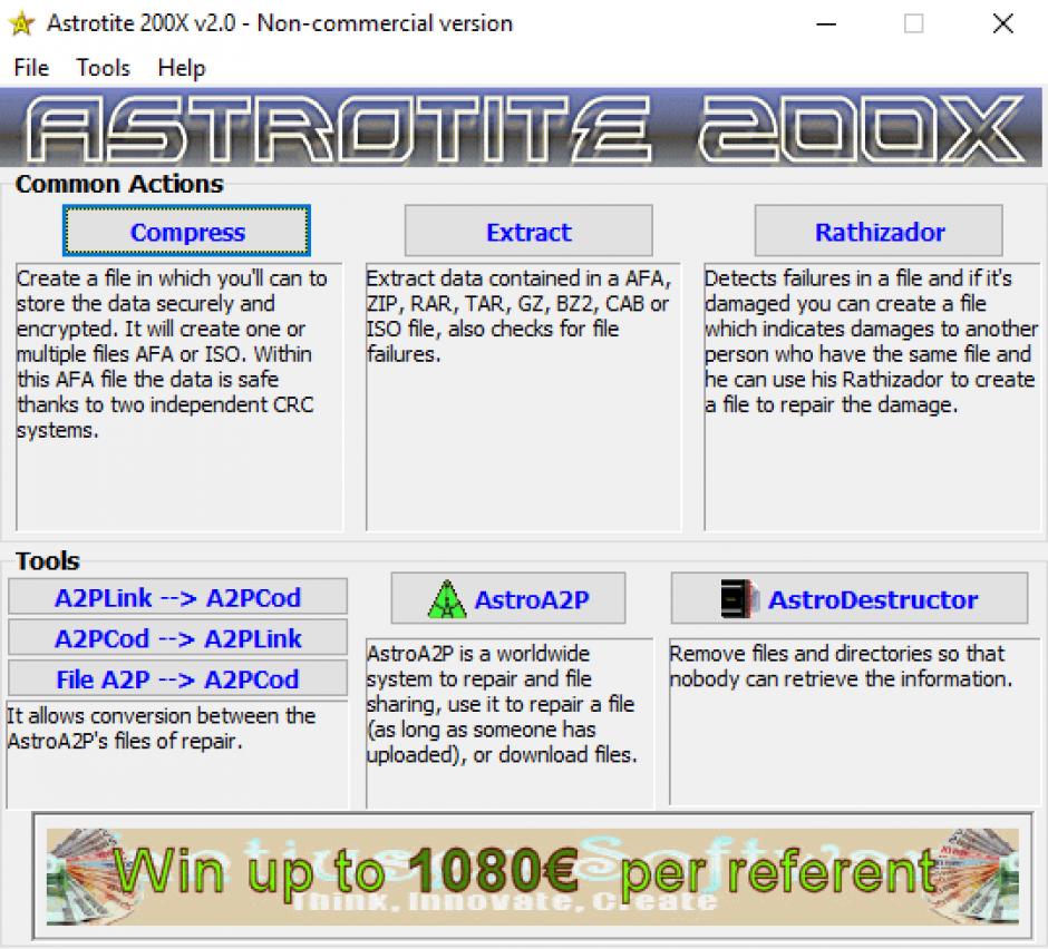 Astrotite main screen