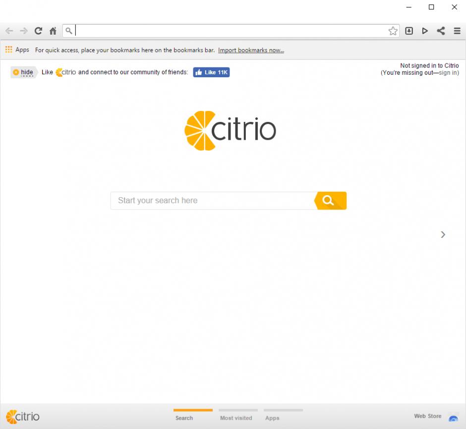 Citrio main screen