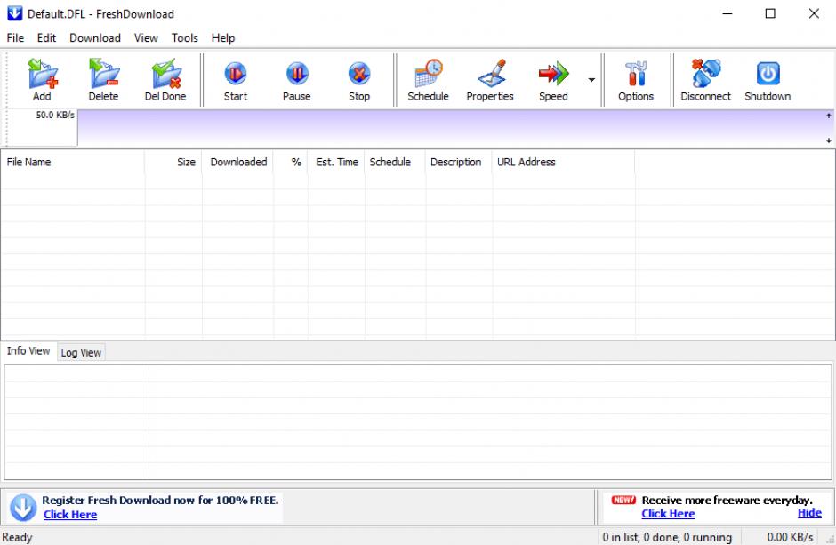 Fresh Download main screen
