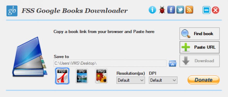 FSS Google Books Downloader main screen