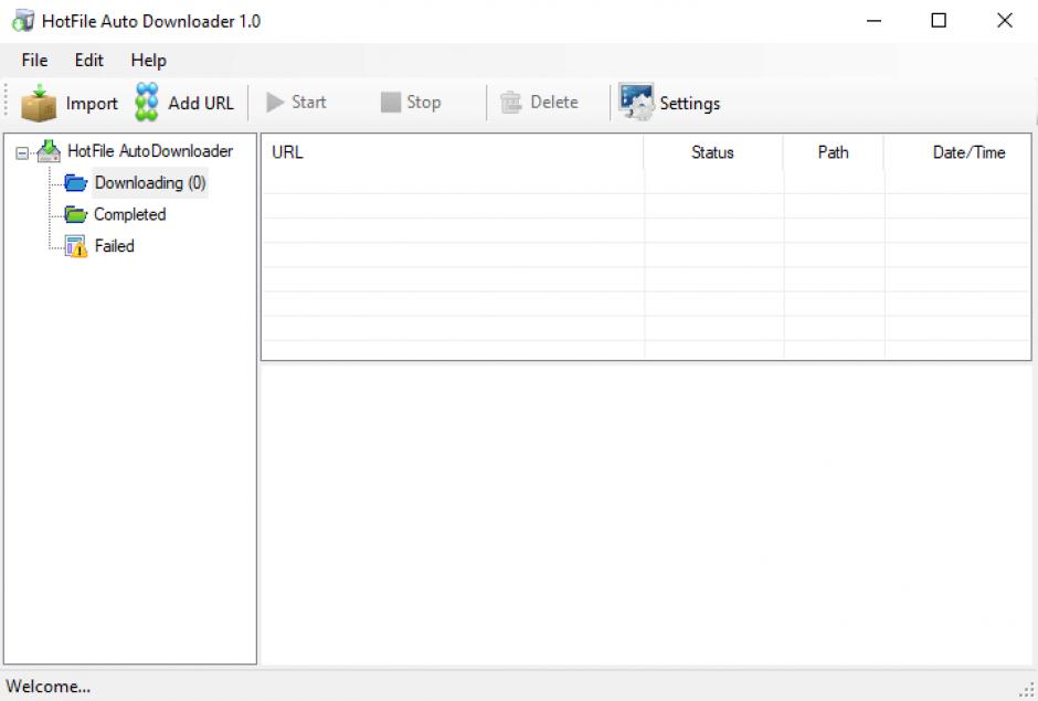 HotFile AutoDownloader main screen