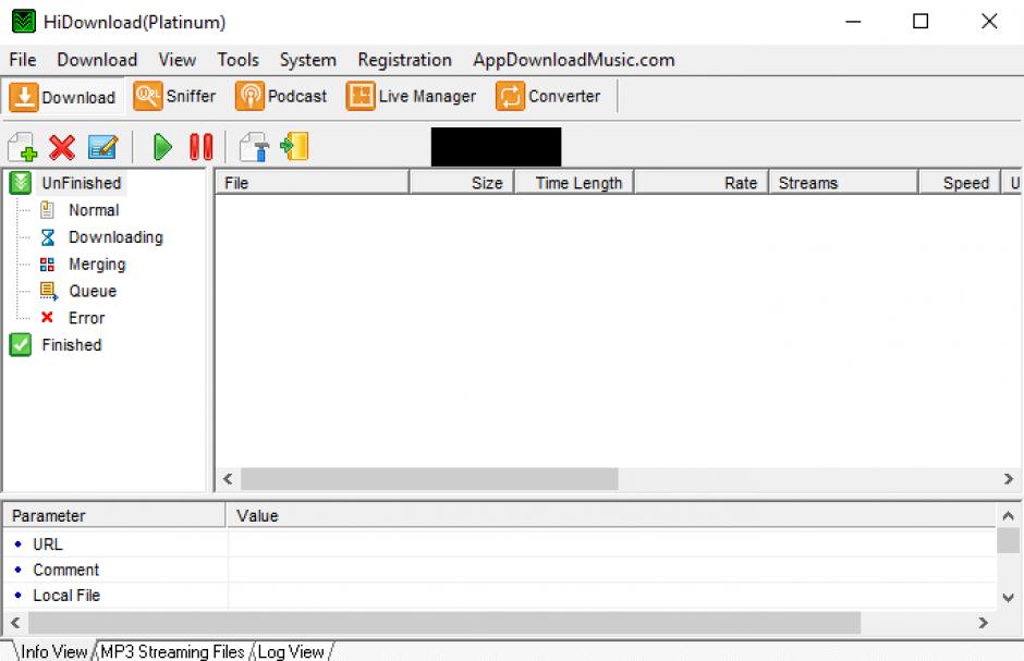 HiDownload Platinum main screen