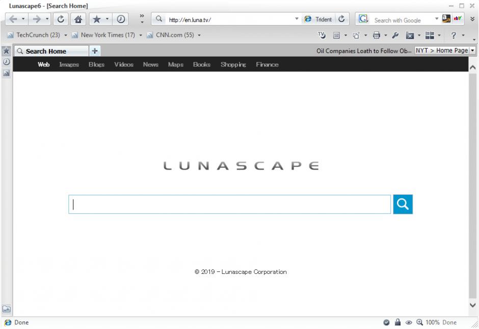 Lunascape main screen