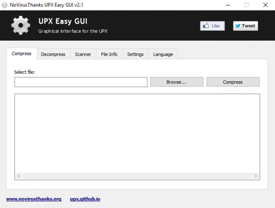 UPX Easy GUI main screen