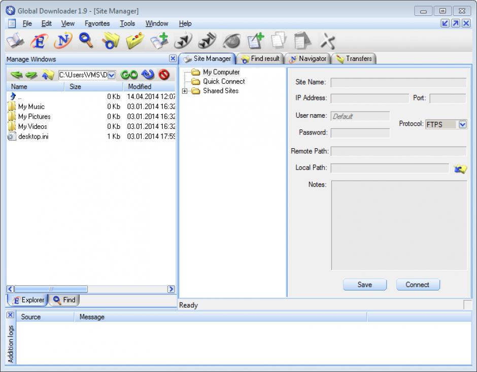 screenshot of program