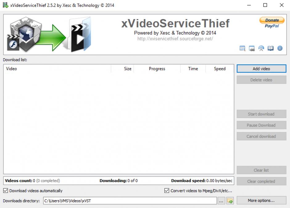 xVideoServiceThief main screen