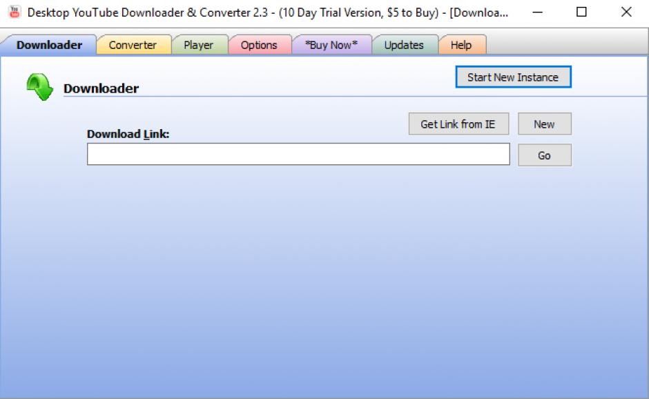 Desktop YouTube Downloader & Converter main screen