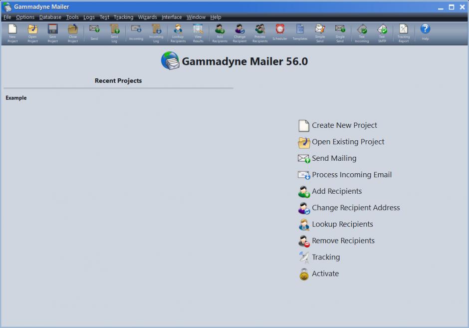 Gammadyne Mailer main screen