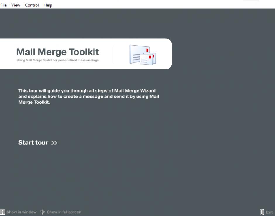 Mail Merge Toolkit main screen