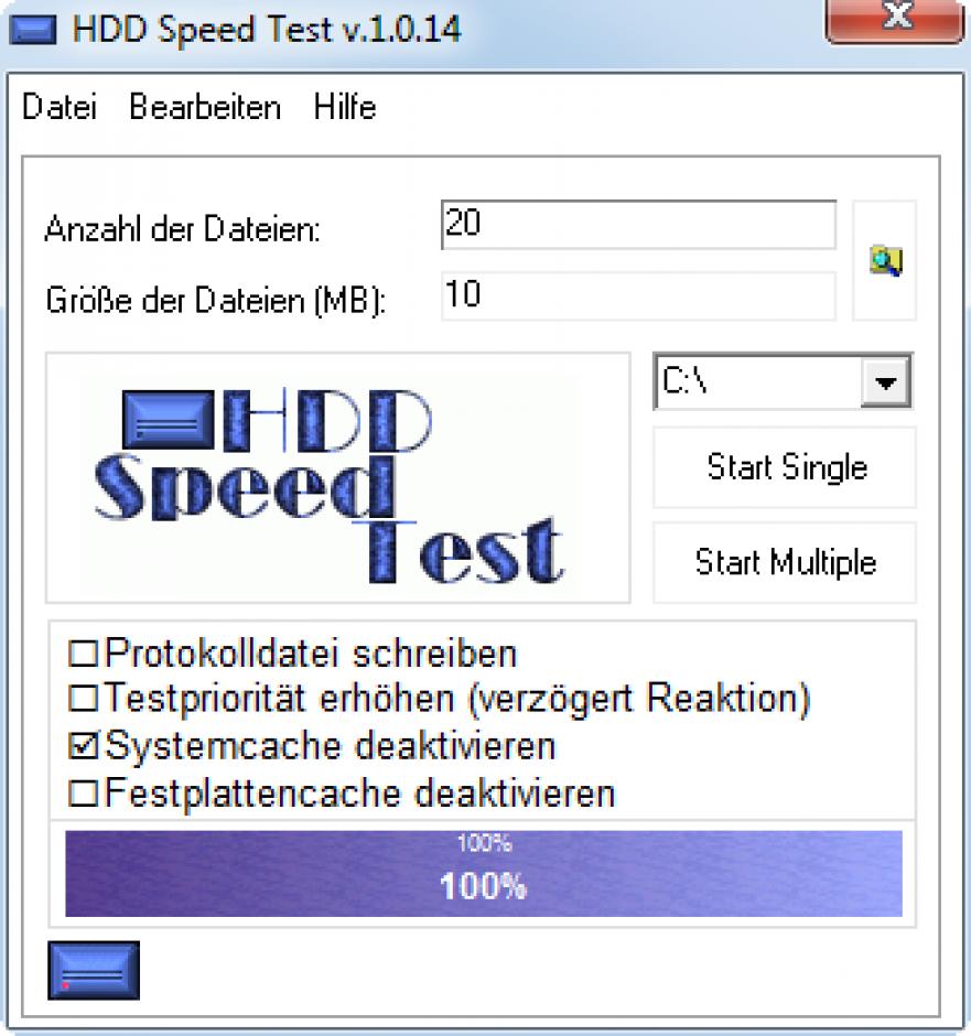 Hdd Speed Test Tool main screen