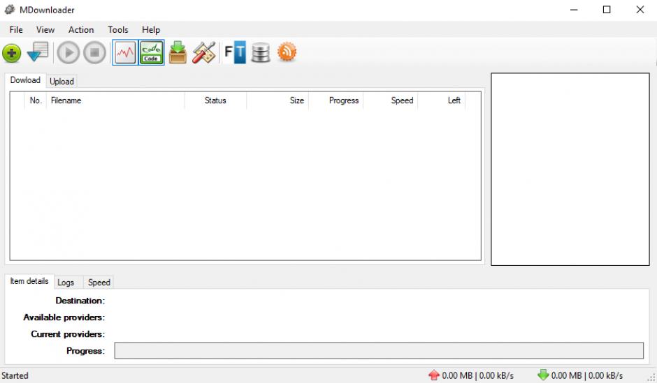 MDownloader main screen