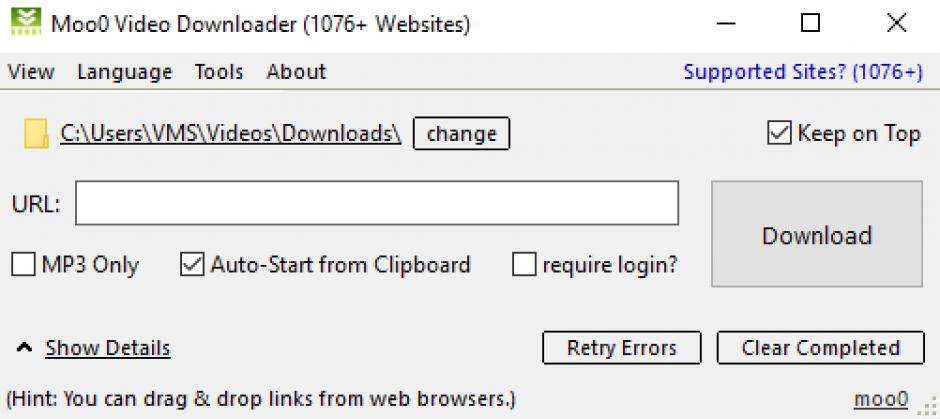 Moo0 Video Downloader main screen
