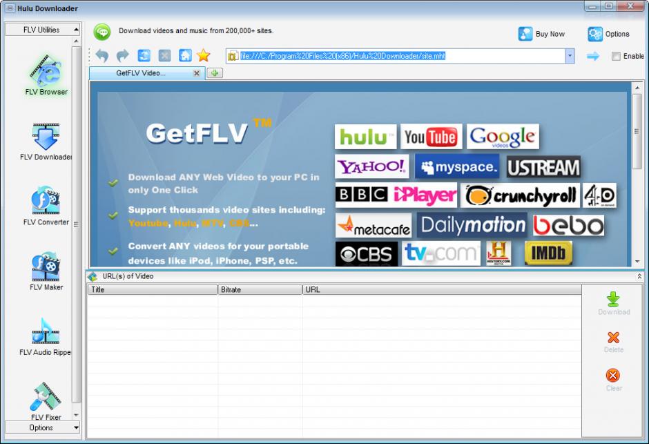 screenshot of program