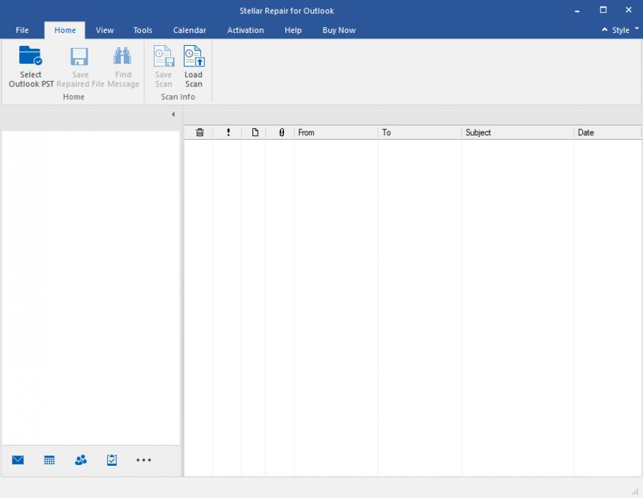 Stellar Repair for Outlook main screen