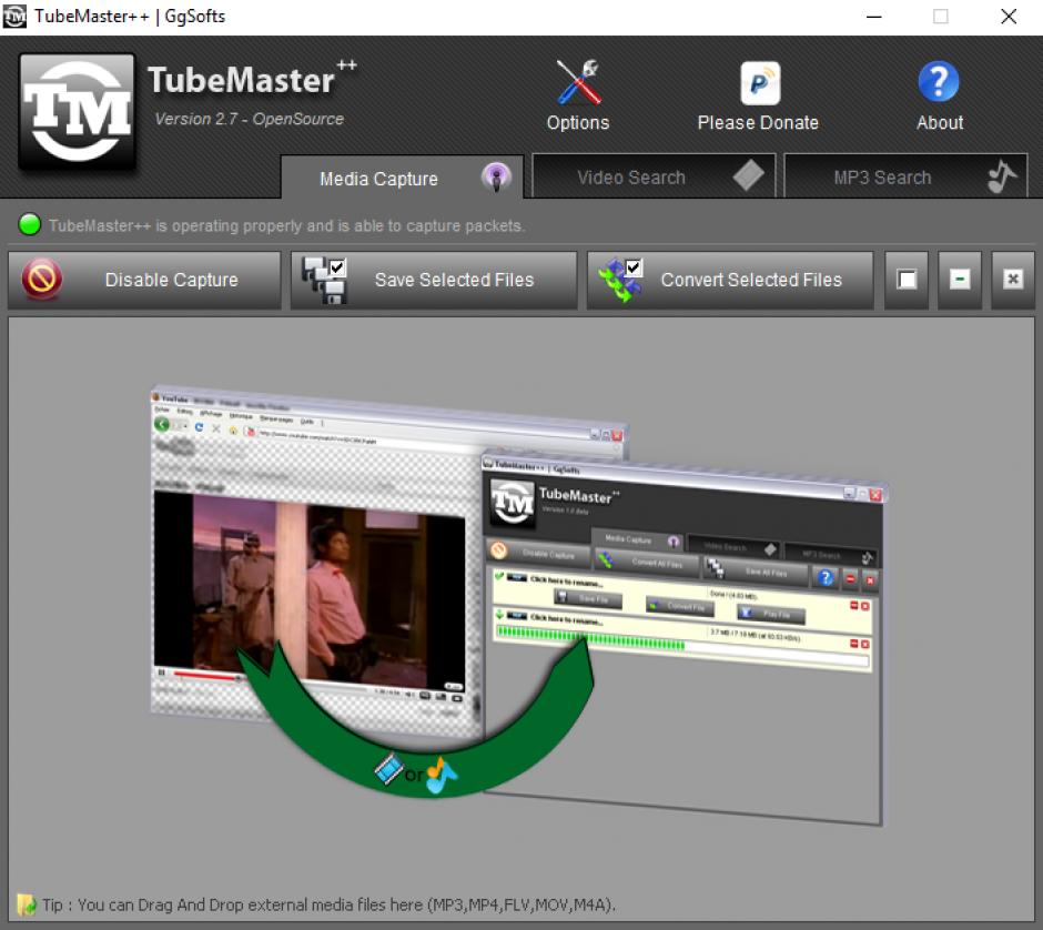 TubeMaster++ main screen