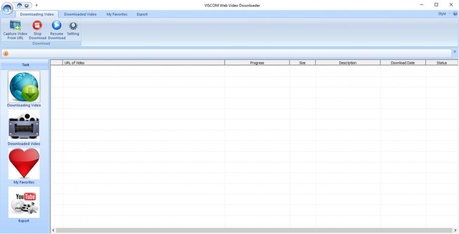 VISCOM Web Video Downloader main screen