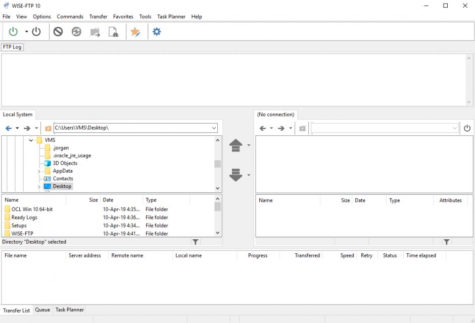 WISE-FTP main screen