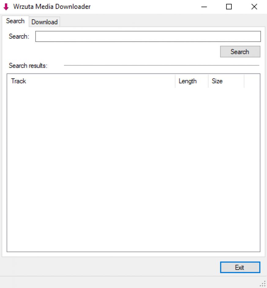 Wrzuta Media Downloader main screen