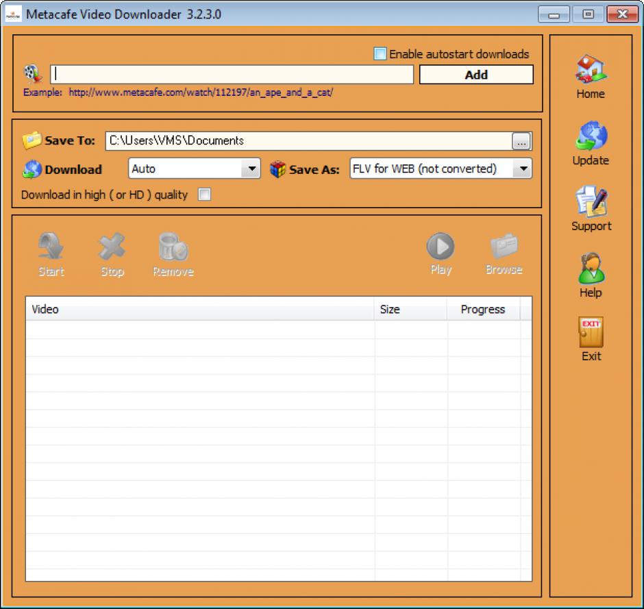 screenshot of program