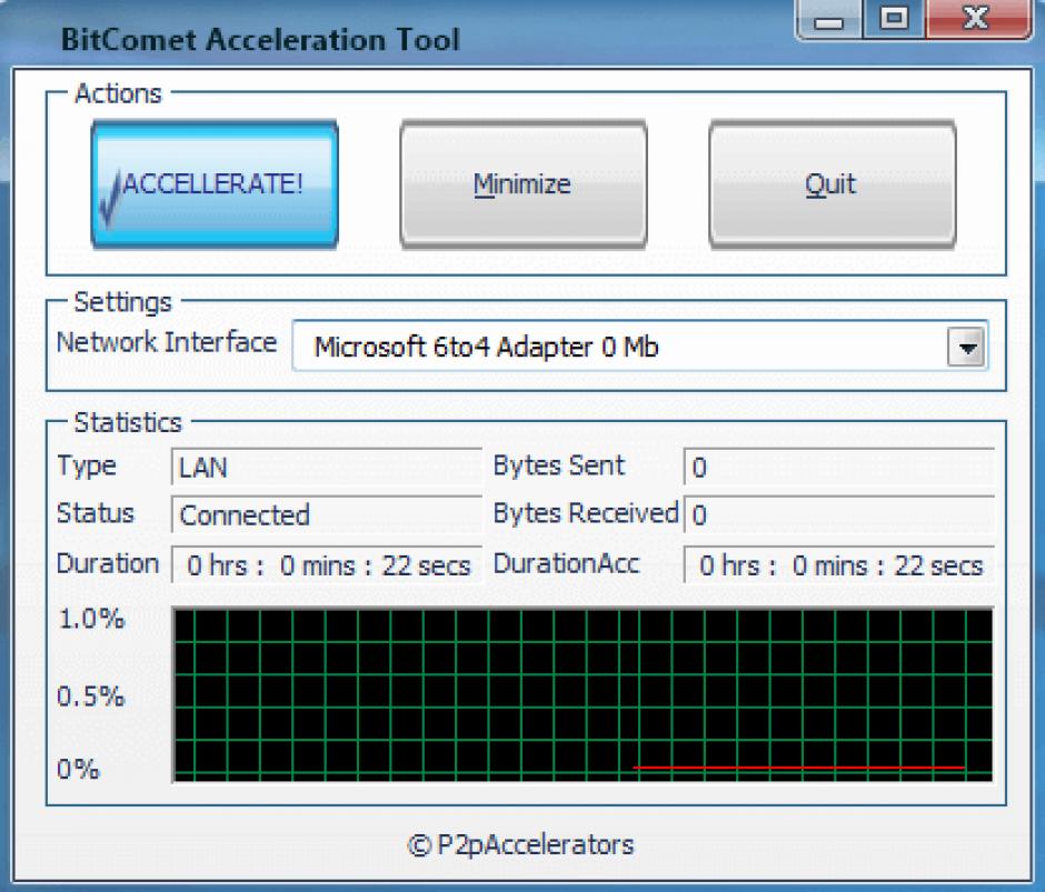 BitComet Acceleration Tool main screen