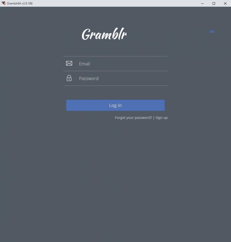 Gramblr main screen