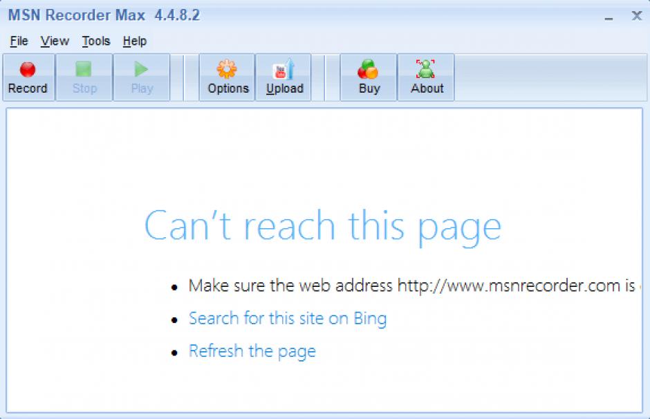 MSN Recorder Max main screen