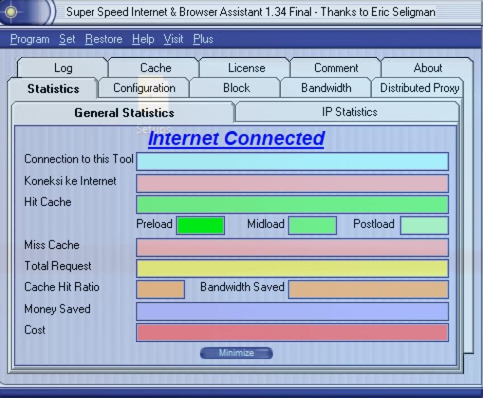 Super Speed Internet main screen