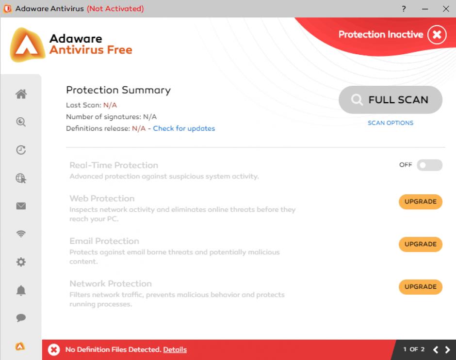 Adaware Antivirus main screen