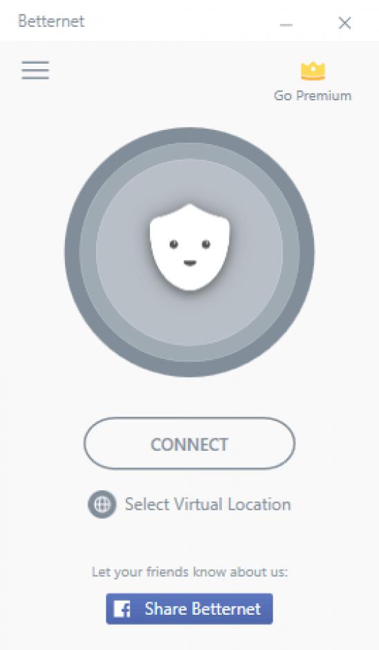 Betternet for Windows main screen
